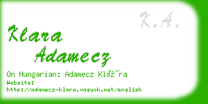 klara adamecz business card